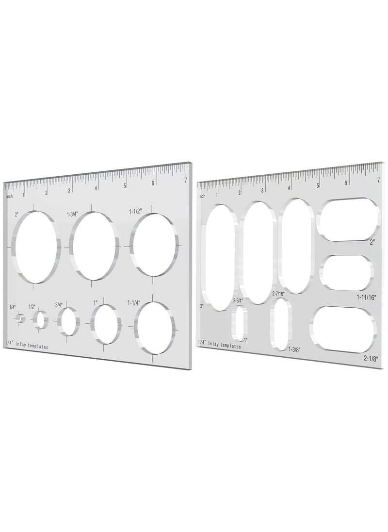 Hecfu Pack of 2 Router Templates for Woodworking Router Jig Templates Grommet Circle Inlay Template Decorative 