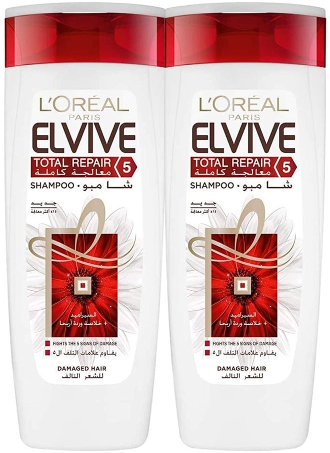 L'OREAL PARIS - شامبو إلفيف توتال ريبير 5، 400 مل، عبوة مزدوجة - Image 1
