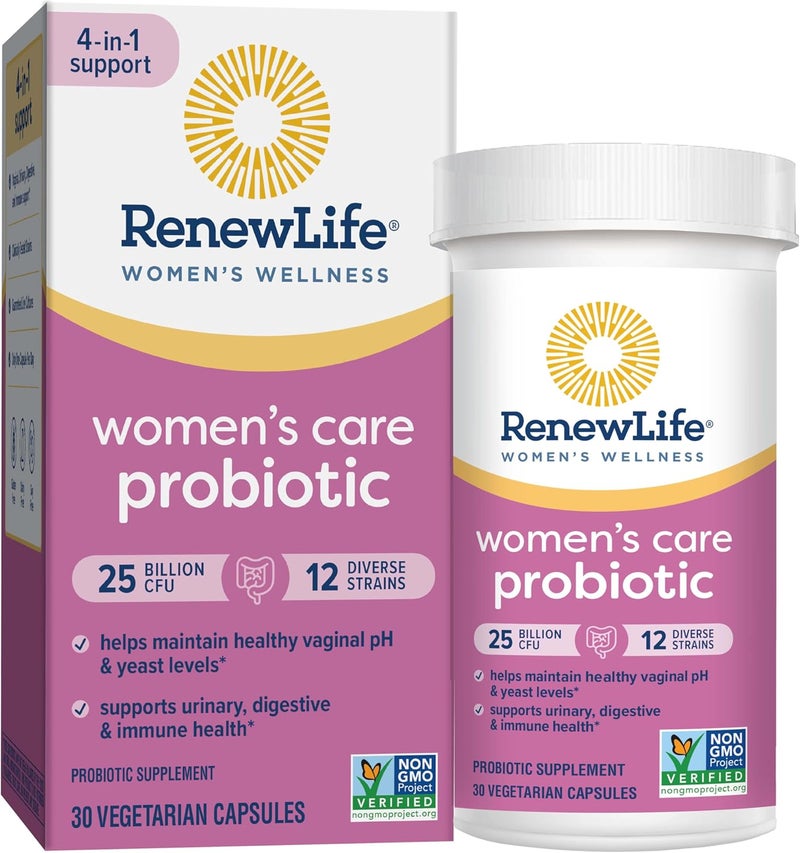 Renew Life Womens Probiotic Capsules Supports pH Balance for Women Vaginal Urinary Digestive and Immune Health L Rhamnosus GG Dairy Soy and GlutenFree 25 Billion CFU  30 Ct - Image 1