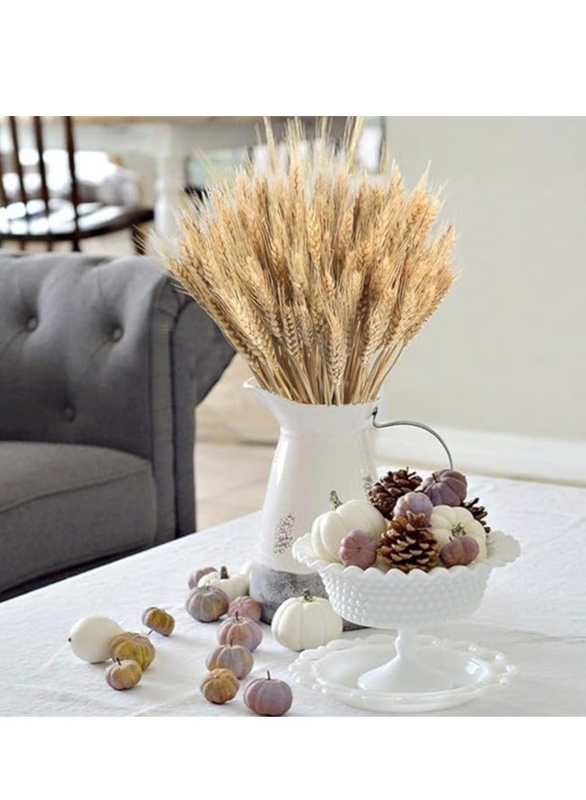 DUNISO 100 Fall Stems Dried Wheat Stalks Dried, Natural Ear of Wheat Grain Flowers for Home Dining Table Flower Arrangement Art Wedding Decoration - Image 4