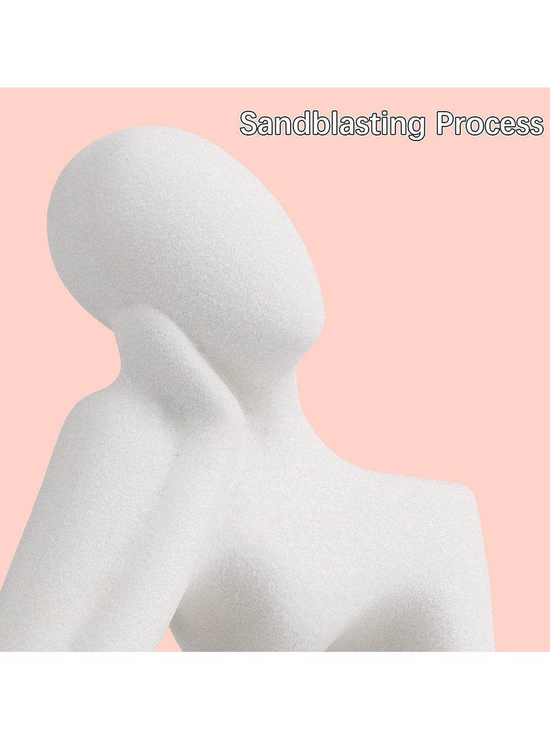 SYOSI مزهرية سيراميك بيضاء مزهرية زهور جافة مزهرية عشب البامباس فكرة هدية مناسبة للعديد من المشاهد مزهرية ديكور منزلي إنسانية ملحقات منزلي بسيط ديكور غرفة المعيشة المكتب لترتيبات الزهور - Image 2