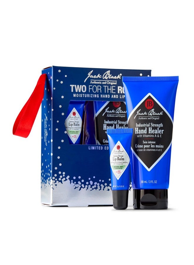 جاك بلاك مجموعة هدايا جاك بلاك تو فور ذا رود - معالج لليدين بقوة صناعية مع فيتامينات أ و هـ وبلسم شفاه طبيعي بنكهة النعناع المكثف مع عامل حماية من الشمس SPF 25 - Image 1