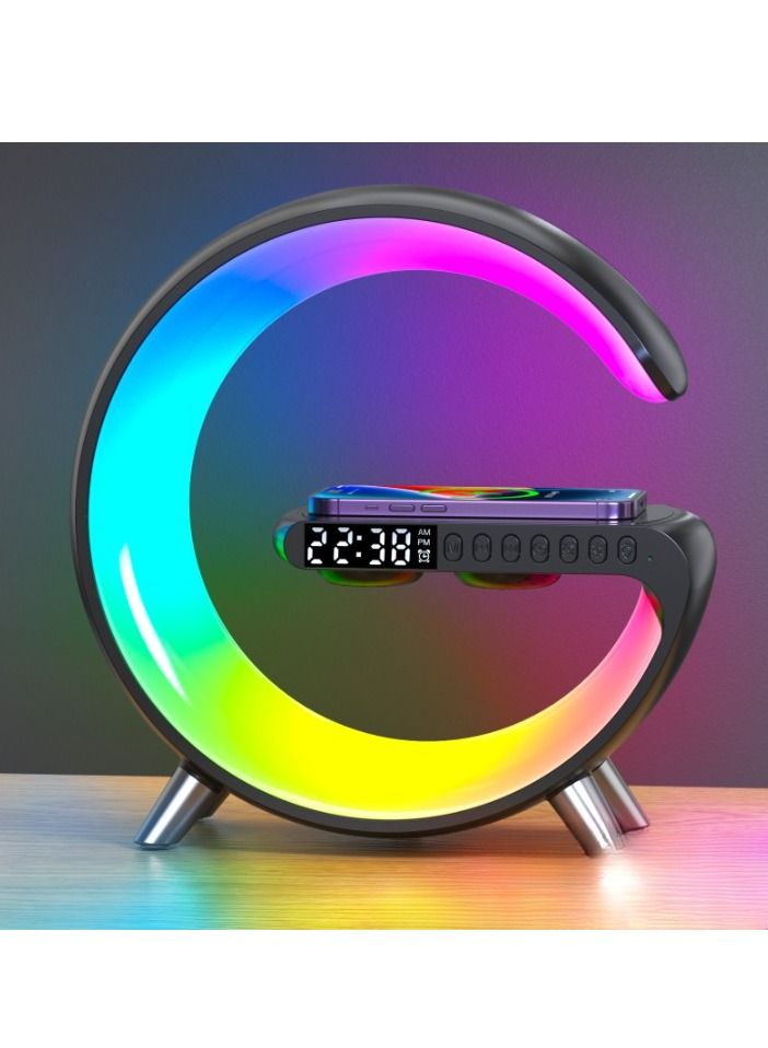 Techie Multifunctional Alarm Clock Night Light Wireless Charging Bluetooth Speaker Smart APP Control - Image 1