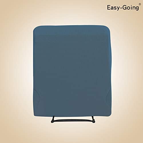 Easy-Going Recliner Stretch Sofa Slipcover Sofa Cover 4-Pieces Furniture Protector Couch Soft with Elastic Bottom,Polyester Spandex Jacquard Fabric Small Checks(Recliner,Bluestone) - Image 4
