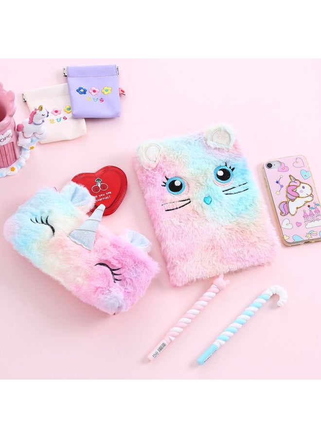 2024 Cute Plush Animal Shape Book Protection Cover Notebook Protection Anti-Dirty Notepad-Specifications:16*22cm Plush Protective Cover ]  - Image 3