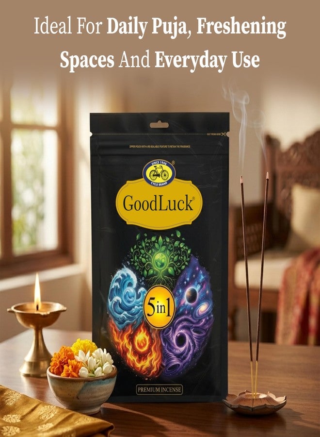 Cycle Pure GoodLuck 5-in-1 Agarbatti (450g) | Premium Incense with Fruity, Floral & Classic Fragrances (Pineapple, Rose, Shivuli, Cosmatiq, Moods) | Long Lasting Aroma | Ideal for Pooja & Home - Image 3