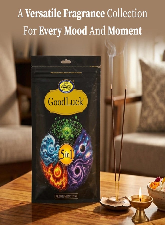 Cycle Pure GoodLuck 5-in-1 Agarbatti (450g) | Premium Incense with Fruity, Floral & Classic Fragrances (Pineapple, Rose, Shivuli, Cosmatiq, Moods) | Long Lasting Aroma | Ideal for Pooja & Home - Image 4