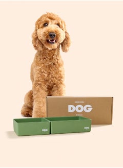 Dog by Dr. Lisa Small Corner Dog Bowl | Dog Bowl | Space-Saving Pet Feeding Bowl | Corner Pet Bowl for Dogs | bowl for Pets | Pet Food Bowl | Dog Food Bowl | Small Corner Feeding Bowl  - Image 1
