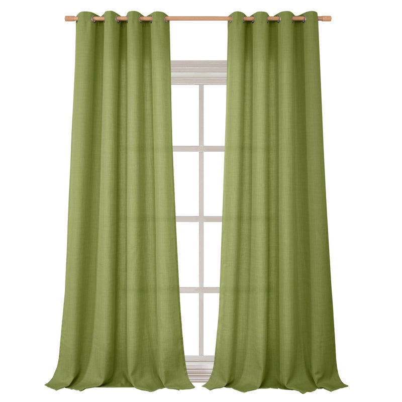 BGment بجلات فو ، ستائر الكتان 95 بوصة مجموعة طويلة من لوحين غرفة المعيشة الطويلة ستائر طويلة الخداع مصححة ضوء سميك تصفية الخصوص - Image 1