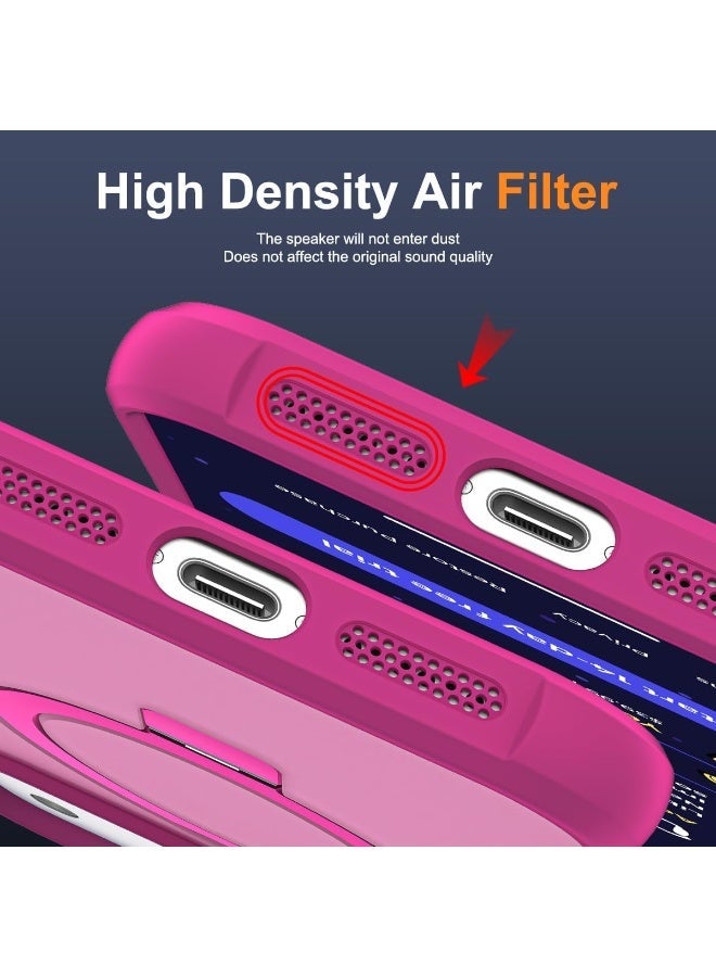 جراب متوافق مع iPhone 17 Pro Max مع حامل مغناطيسي غير مرئي، جراب شفاف بدرجة عسكرية لهاتف iPhone 17 ProMax مقاس 6.9 بوصة [متوافق مع Mag-Safe] [شعور قبضة رائع]، وردي - Image 3