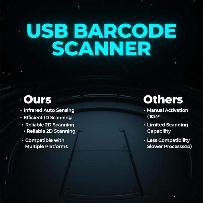 Automatic Infrared Barcode Scanner 1D 2D USB Reader Compatible with Multiple OS - Image 5