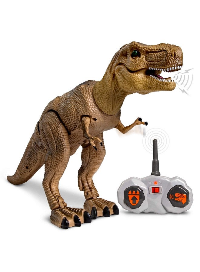 Discovery Kids Remote Control Rc T Rex Dinosaur Electronic Toy Action Figure Moving & Walking Robot W/Roaring Sounds & Chomping Mouth, Realistic Plastic Model, Boys & Girls 6 Years Old+  - Image 1