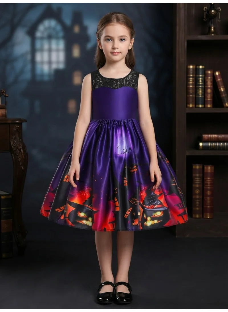D'daniela Halloween Printed Sleeveless Dress - Purple