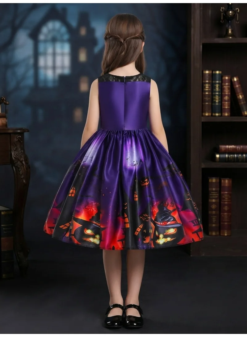 D'daniela Halloween Printed Sleeveless Dress - Purple
