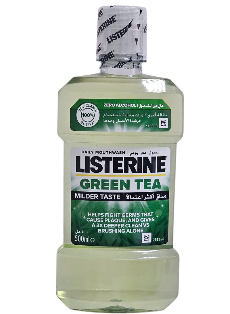 غسول فم يومي ليسترين شاي أخضر خال من الكحول 500مل