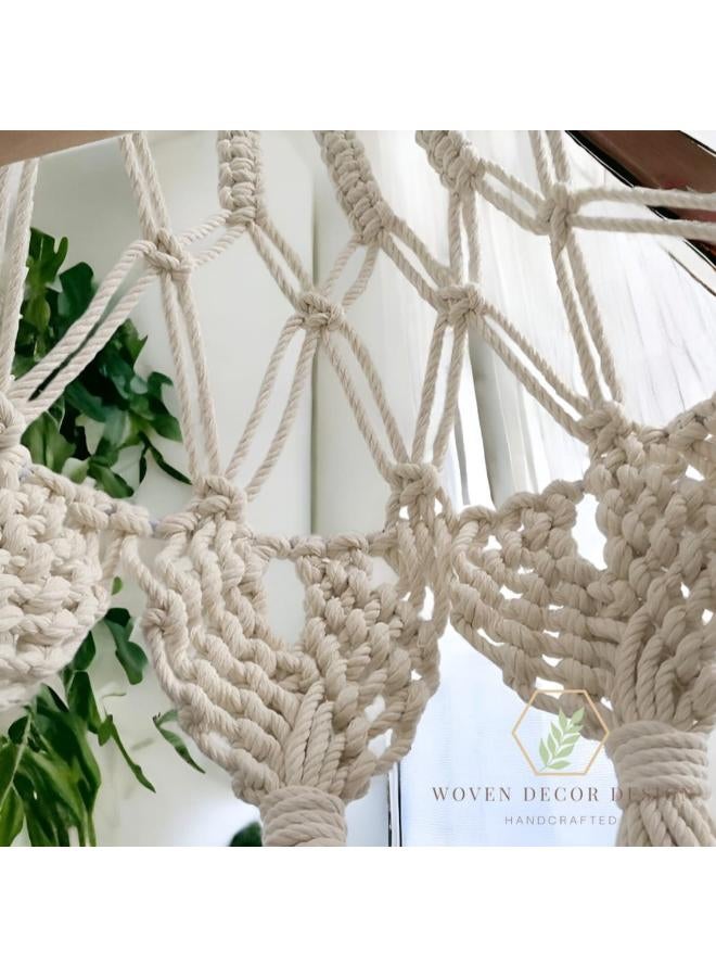 Antikiano Macrame Hanging Lantern,Boho Pendant Lamp,Tassel - Image 4