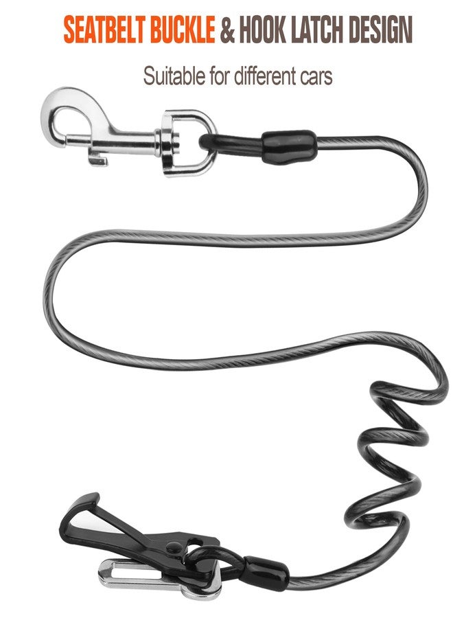 CHZUOBER Seat Belt for Car, Chew Proof Leash 2 in 1 Steel Cable With Elastic Bungee Buffer Dog Seatbelt Harness Latch Bar Attachment Heavy Duty for Medium Large Dogs Chewer - Image 5