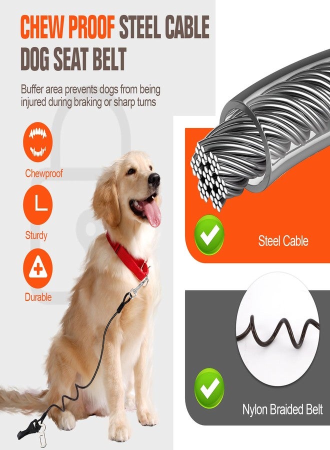 CHZUOBER Seat Belt for Car, Chew Proof Leash 2 in 1 Steel Cable With Elastic Bungee Buffer Dog Seatbelt Harness Latch Bar Attachment Heavy Duty for Medium Large Dogs Chewer - Image 2