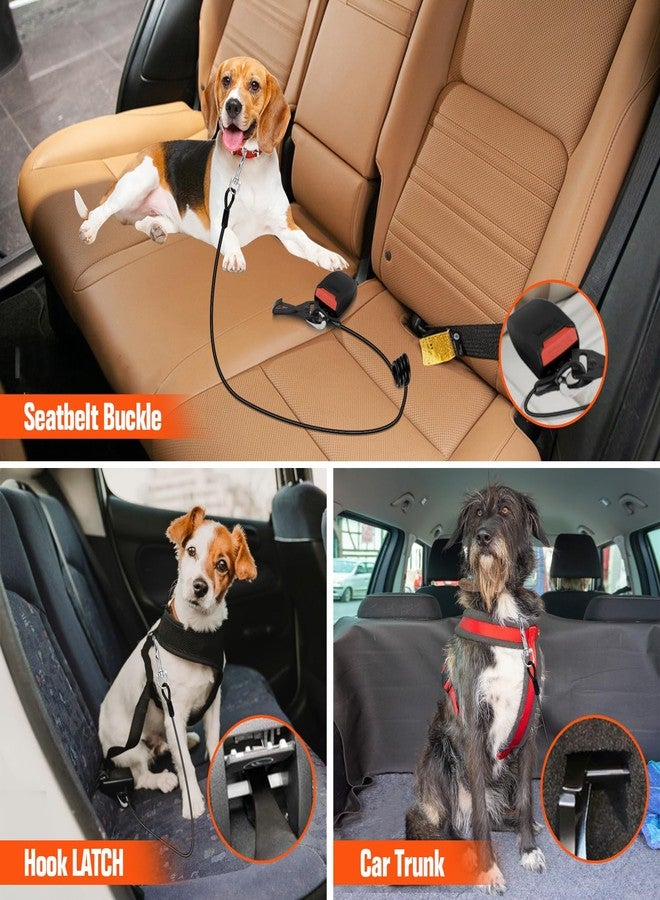 CHZUOBER Seat Belt for Car, Chew Proof Leash 2 in 1 Steel Cable With Elastic Bungee Buffer Dog Seatbelt Harness Latch Bar Attachment Heavy Duty for Medium Large Dogs Chewer - Image 4