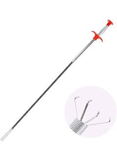 Massive Reckon Massive Reckon Stainless Steel Hair Catching Claw Drain Sewer Cleaner Spring Wire Sink Pipe Dredge Cleaning Stick Drain Plunger Unblocked Kitchen Bath Basin Hair Remover Tool 90cm  - Image 2