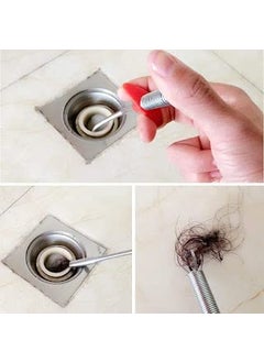 Massive Reckon Massive Reckon Stainless Steel Hair Catching Claw Drain Sewer Cleaner Spring Wire Sink Pipe Dredge Cleaning Stick Drain Plunger Unblocked Kitchen Bath Basin Hair Remover Tool 90cm  - Image 5
