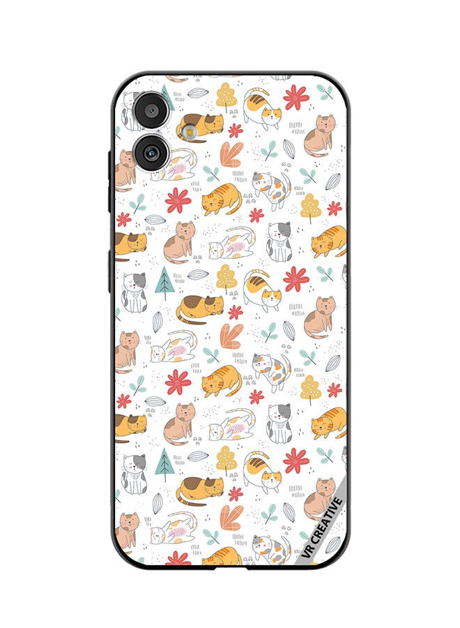 VR CREATIVE Protective Case Cover For Samsung Galaxy F14 Chilling Cat Pattern Design Multicolour - Image 1
