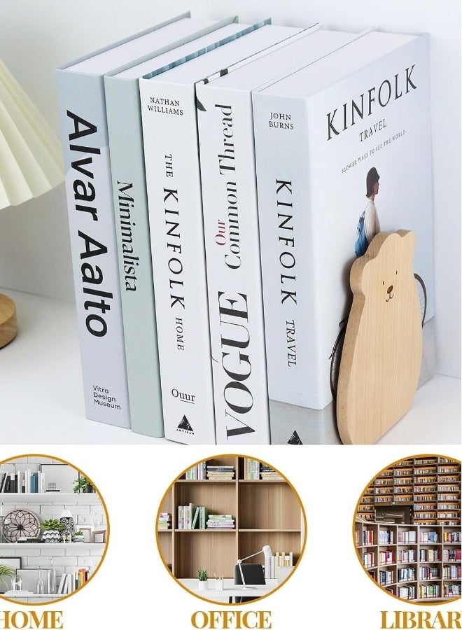 Book Ends Shelf, 1 Pairs Wood Bookends, Heavy Duty Book Holders, Wooden Book Stopper, Anti Slip Book Stand Holder, for Home, Office, School, Library - Image 4