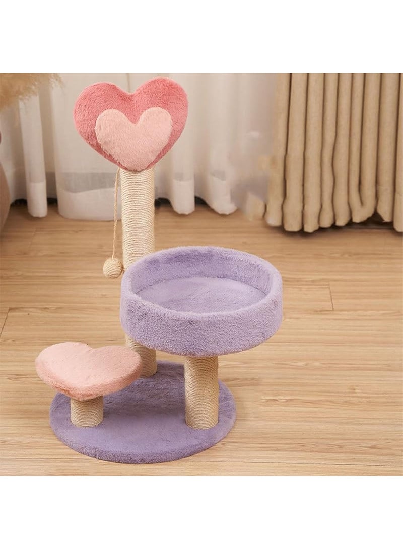 GT-Wheel Cat Scratching Post Tall Sisal Cactus Cat Scratcher with 3 Different Height Poles and Hanging Ball - Image 1
