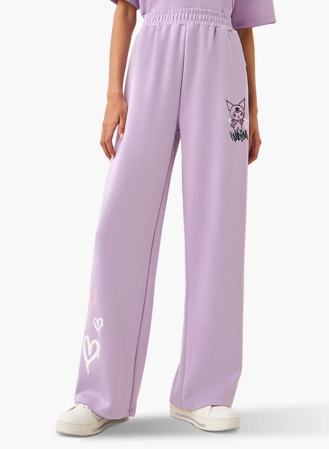 SP Characters Kuromi Print Track Pants with Elasticated Waistband and Pockets - Image 1