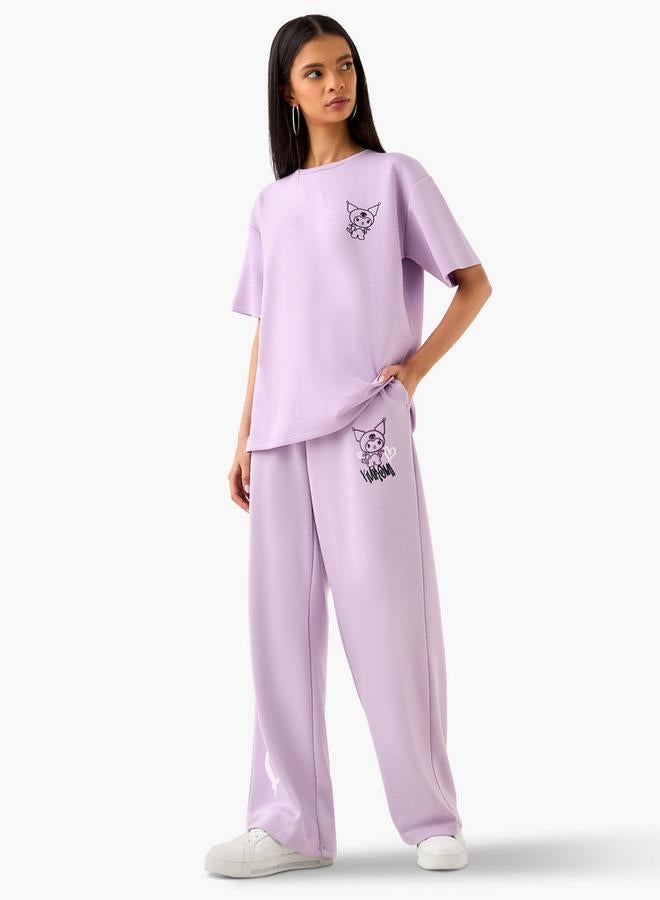 SP Characters Kuromi Print Track Pants with Elasticated Waistband and Pockets - Image 2