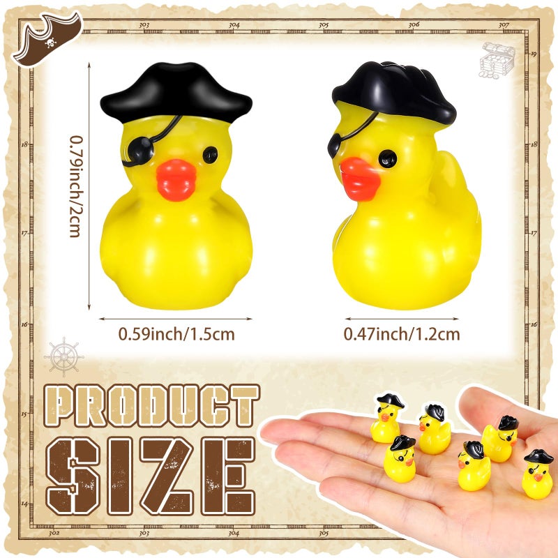 Arrowbash 100 Pcs Halloween Mini Resin Pirate Ducks Tiny Duck Bulk Mini Resin Figurine Miniature Figures Duckies for Halloween Party Decoration Garden Landscape Micro Decor Adults DIY Crafting - Image 4