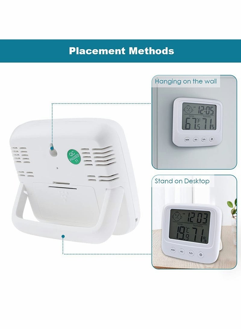 Digital Indoor Thermometer and Hygrometer with Clock | Fast Refresh, Backlight | Accurate Temperature and Humidity Monitor for Home, Office, Bedroom, Greenhouse - Image 4