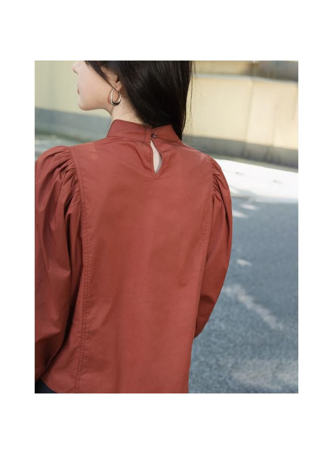 Mt Spring Soft Elegant Versatile Solid Color Pullover Long Sleeve Shirt - Image 4