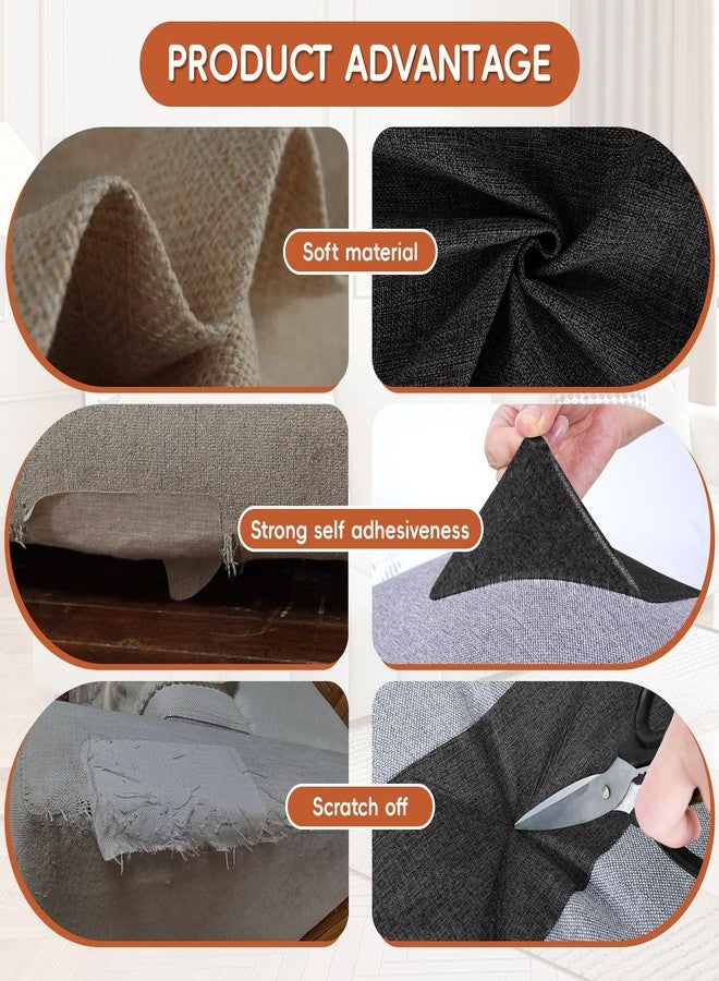 LIHBIH Linen Fabric Repair Tape 4.7x63 Inch, Self Adhesive Couch Patch Repair Fabric Tape for Furniture, Linen Patch Kit for Couch, Carpet, Upholstery, Chair, Sofa, Cushion, Bag (Black) - Image 3