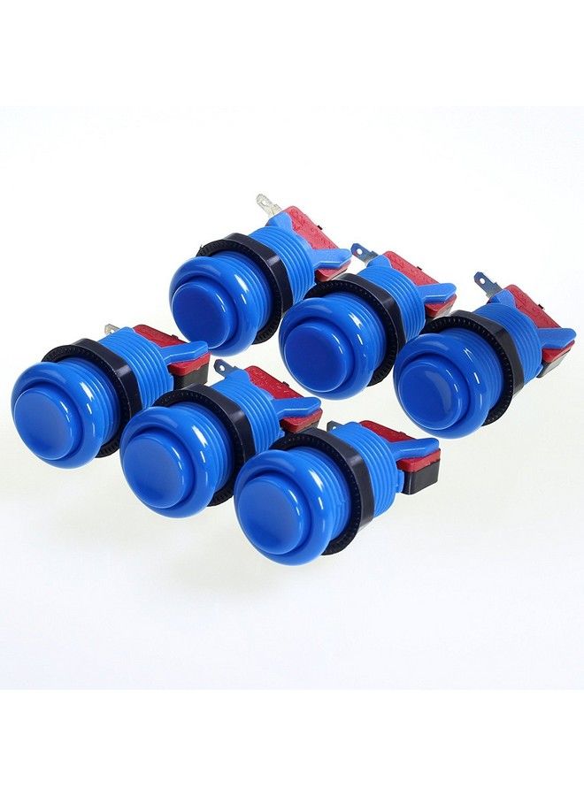 Atomic Market American Style 28Mm Standard Arcade Push Button 6 Pack Blue With Microswitch - Image 1
