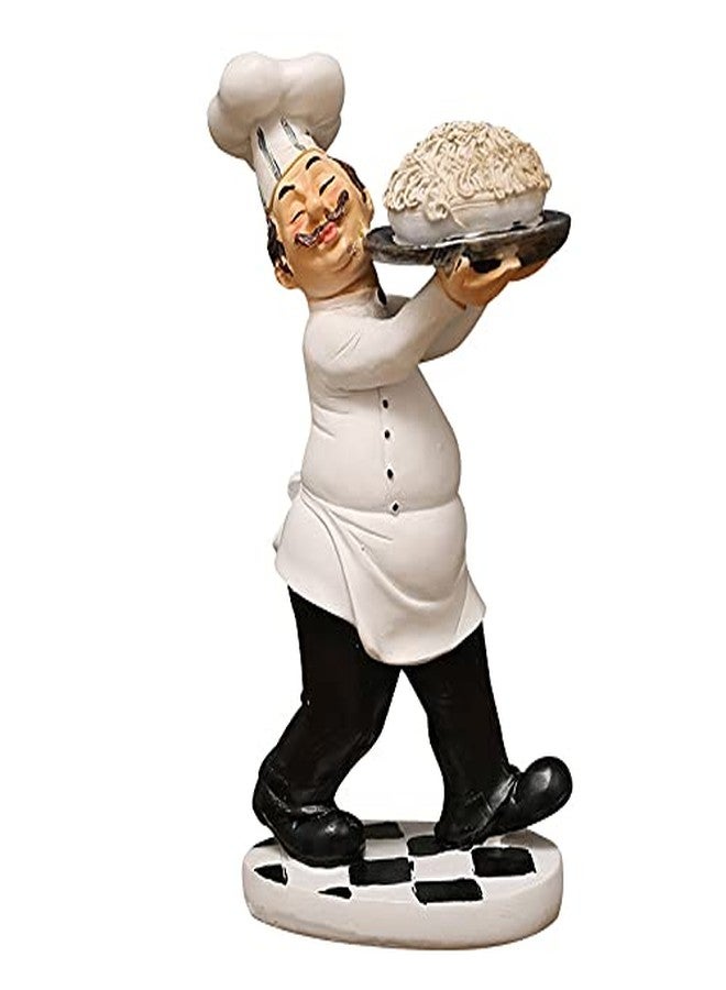 KiaoTime Chef Figurine for Kitchen Decor, Italian Chef Holding A Plate of Pasta Figurines Chef Statue for Countertop, Cabinet, Cupboard Decoration for Home Kitchen Cook Restaurant Décor - Image 5
