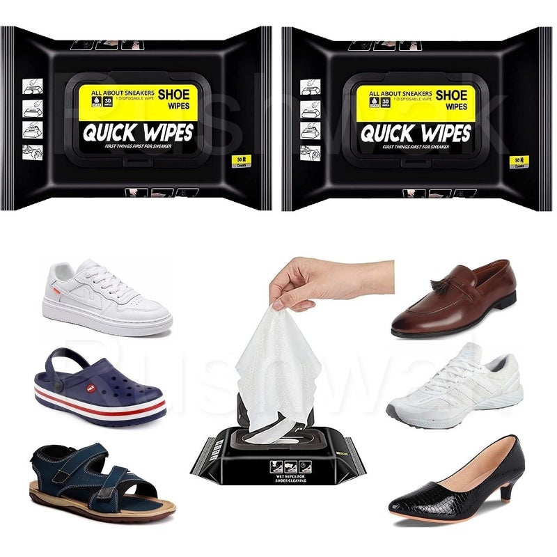 Rushwak Shoe Wipes (80 + 80 Wipes) Sneaker Wipes Instant Sneaker Cleaner Shoe Cleaning Wipes Sneaker Wipes for Shoes Quick Remove Dirt Stain Shoe Cleaner Wipes Shoe Wipes for Sneakers Cleaning Kit - Image 1