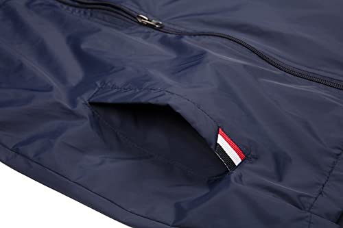 Jingle Bongala Boys Girls Lightweight Breathable Raincoat Waterproof Hooded Rain Jacket Windbreaker Easy to Fold-Navy-130 - Image 3