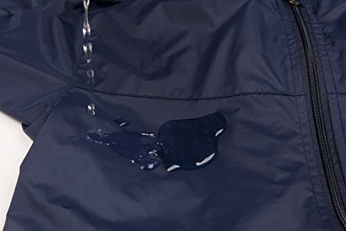 Jingle Bongala Boys Girls Lightweight Breathable Raincoat Waterproof Hooded Rain Jacket Windbreaker Easy to Fold-Navy-130 - Image 4