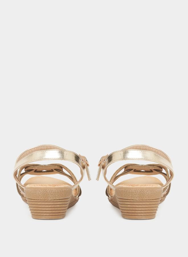Styli Embellishes Ankle Strap Wedge Sandals  - Image 5
