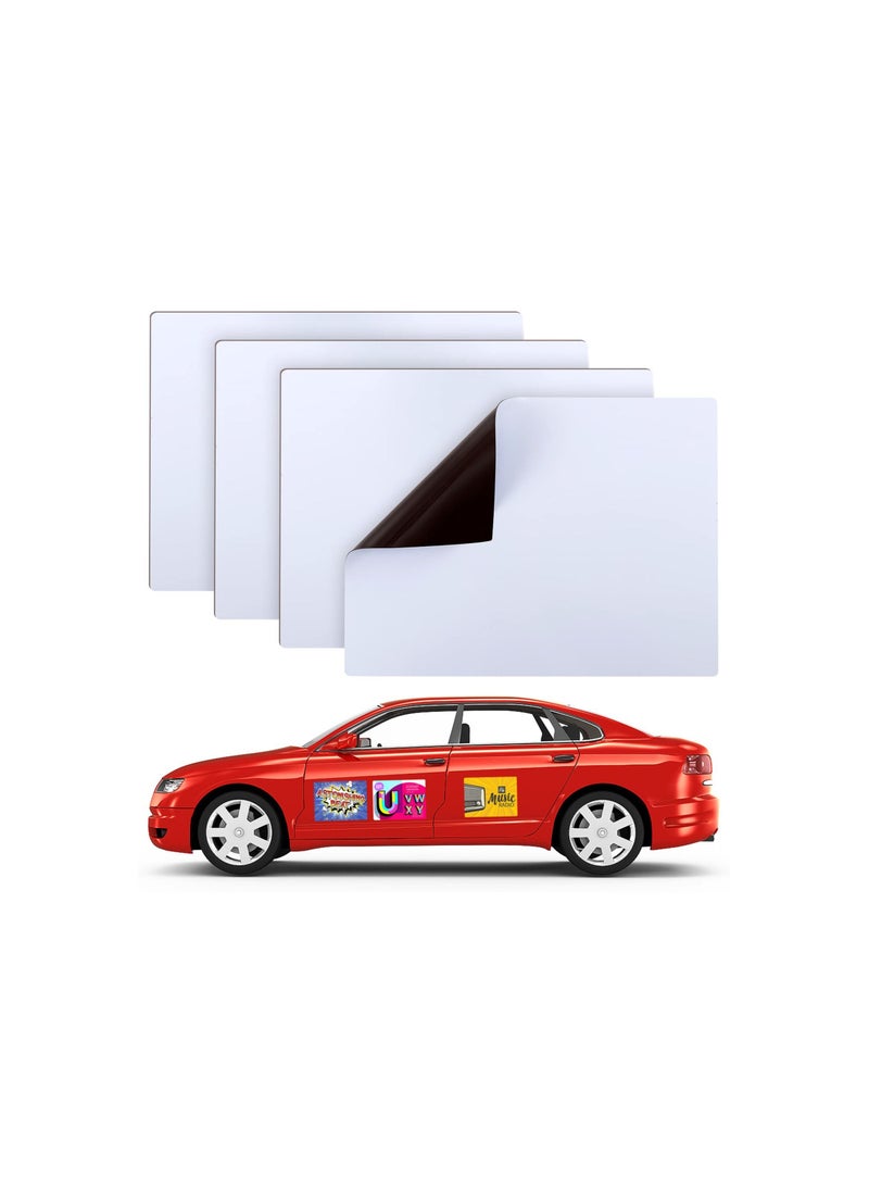 SYOSI Rewritable Magnetic Message Writing Board, Blank Magnetic Car Signs, Rounded Corners Blank Car Magnet Set for Advertise Business, Cover Company Logo (for Hoa)(12"X 17",11.7" X 8.27")(4 Pack )  - Image 1