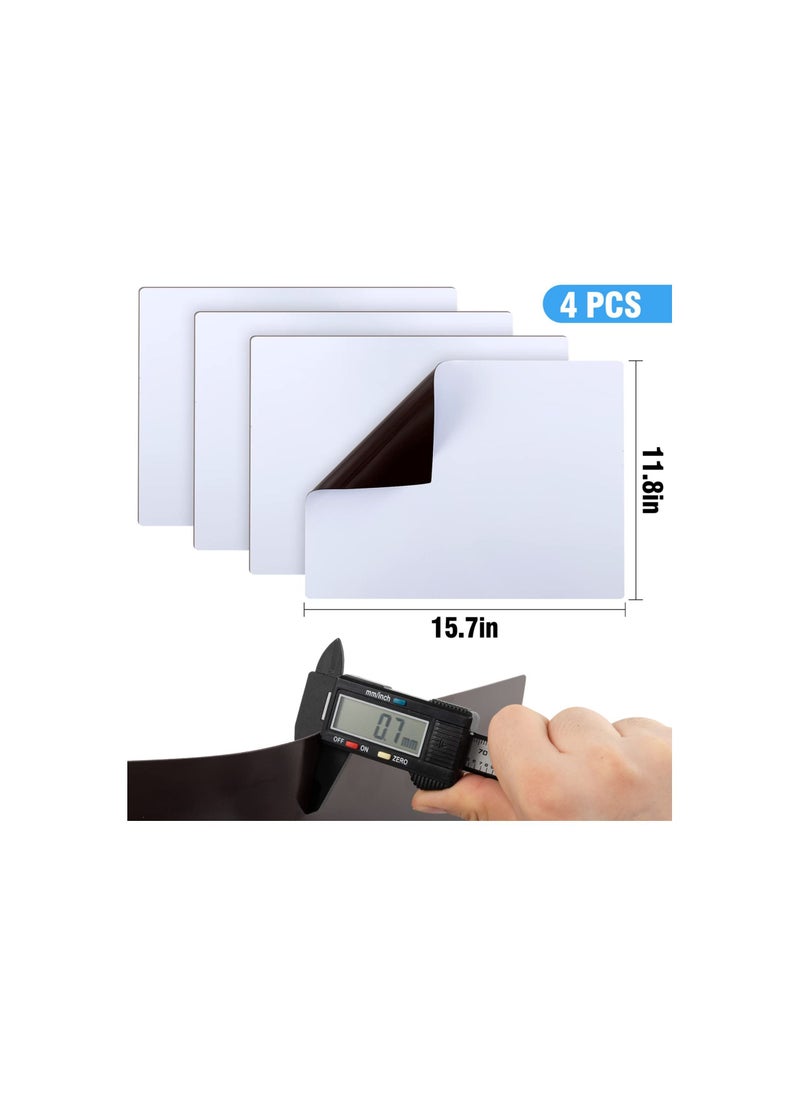 SYOSI Rewritable Magnetic Message Writing Board, Blank Magnetic Car Signs, Rounded Corners Blank Car Magnet Set for Advertise Business, Cover Company Logo (for Hoa)(12"X 17",11.7" X 8.27")(4 Pack )  - Image 5