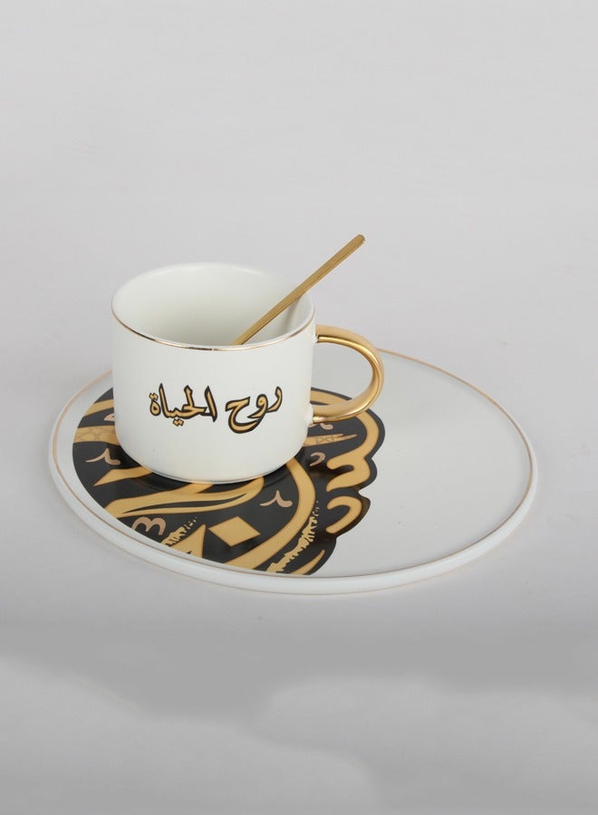 أكواب وصحون سيراميك عالية الجودة على الطراز الروسي لتناول الإفطار وشاي بعد الظهر - Image 2