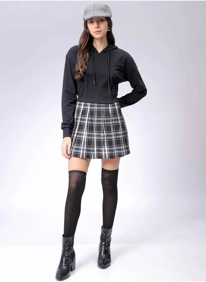 مرفوعة Women Fitted Solid Corset Sweatshirt