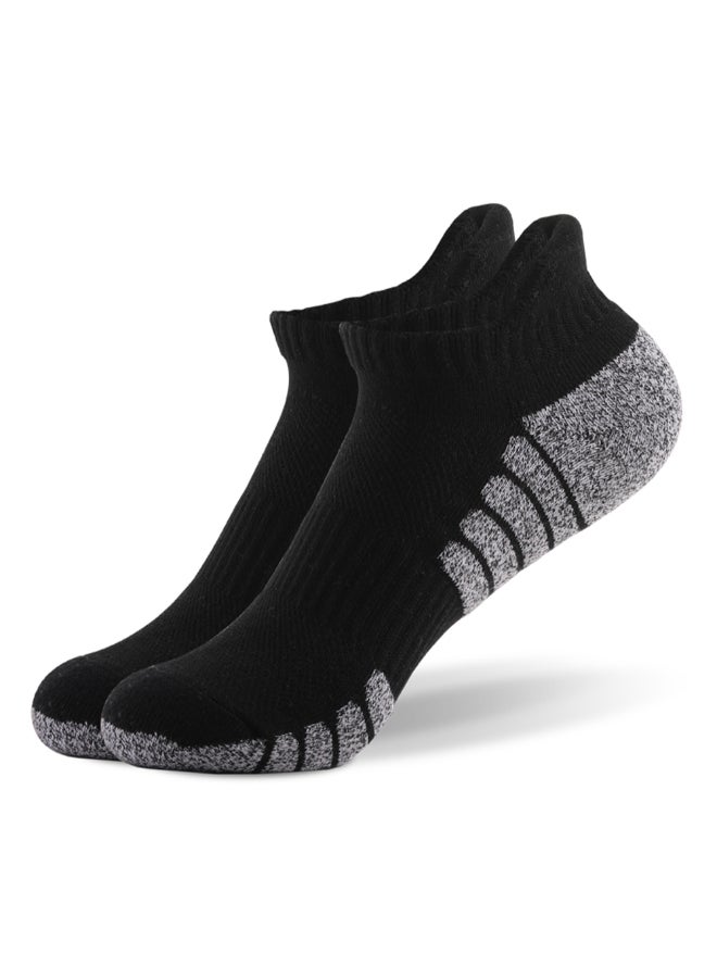 Set Of 6 Pair Of Athletic Anti-Skid Low-Cut Socks Black/Grey - Image 2
