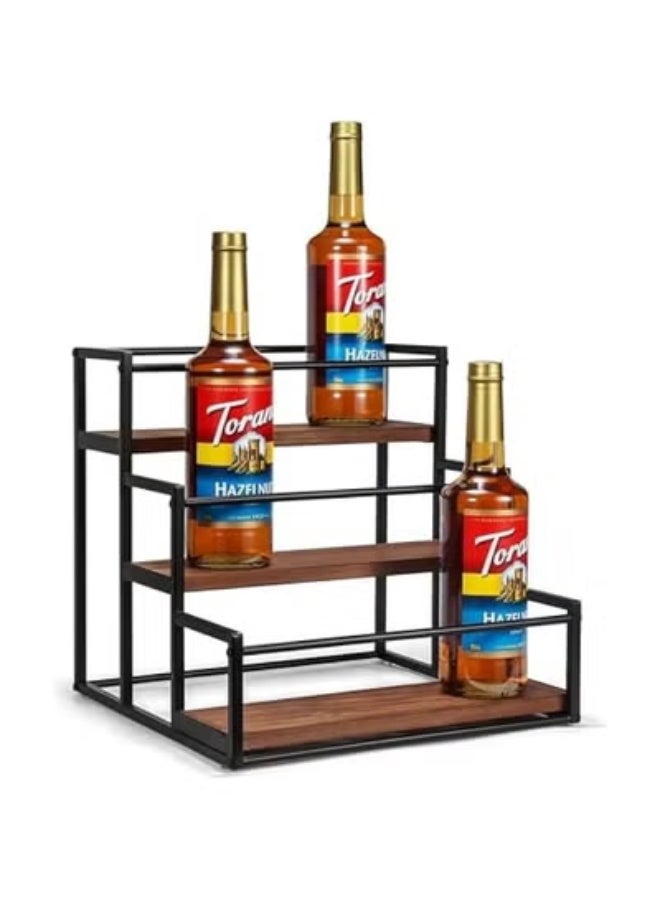 Beauenty Coffee Syrup Rack Organizer Syrup Bottle Holder Stand for Coffee Bar 3-Tier 12 Bottles Storage Shelves for Syrup, Spice rack, Dressing for Kitchen Coffee Station - Image 4
