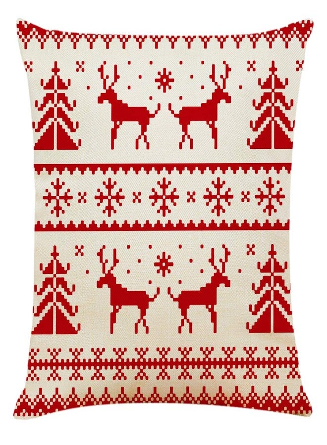 Ogrmar 4PCS 18"x18" Throw Pillow Covers Christmas Decorative Couch Pillow Cases Cotton Linen Square Cushion Cover for Sofa, Couch, Bed and Car (Christmas-G) - Image 4