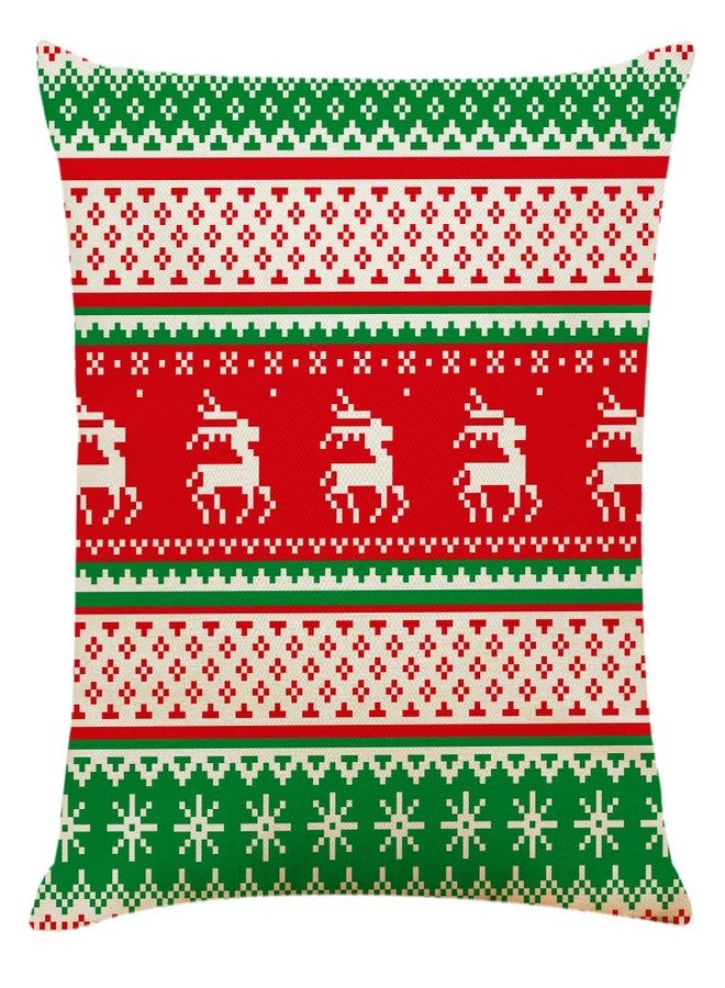 Ogrmar 4PCS 18"x18" Throw Pillow Covers Christmas Decorative Couch Pillow Cases Cotton Linen Square Cushion Cover for Sofa, Couch, Bed and Car (Christmas-G) - Image 5