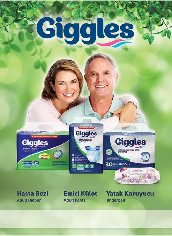 giggles - 2 Pack Of Adult Pants Culotte Turkish Made with Wetness Indicator and Odor Control Large Size (30 Pieces) - Image 1