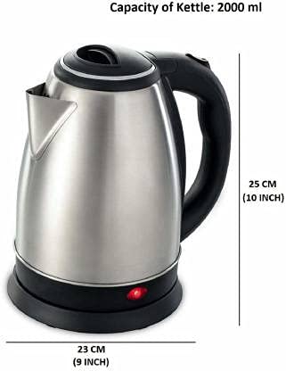 PRIMEFAIR Electric Kettle with Stainless Steel Body 2.0 liter used for boiling Water making tea and coffee, instant noodles,1500 Watt (Silver) - Image 4